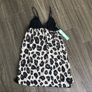 NEW Honeydew lace and cheetah print Babydoll